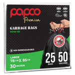 Papco 50 Gallons Garbage Bags with Tie - 78 x 85 cm