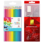 Geometry Set & Pastel Colored Pencils Set 