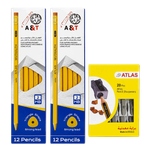 Pencils With Eraser & Sharpener Set