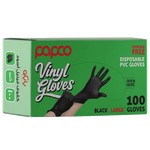 Papco Large Black Vinyl Glovess