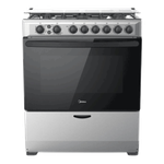 فرن غاز Midea قياس 76×58 - ‏5 شعلات - ستانلس ستيل