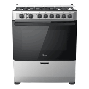 فرن غاز Midea قياس 76×58 - ‏5 شعلات - ستانلس ستيل