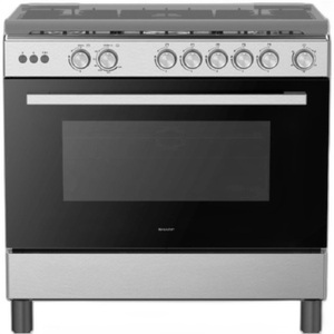 فرن غاز Sharp قياس 90×60 - ‏5 شعلات - أمان كامل - ستانلس ستيل