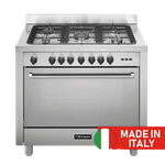 Bompani Gas Cooker 100×60 - 5 Burners - Full Safety - Stainless Steel - Fan