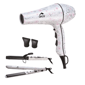 Orca Professional Hair Set - Dryer, Curler, Straightener