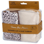 مجموعة عمامة وقبعة استحمام من كالا