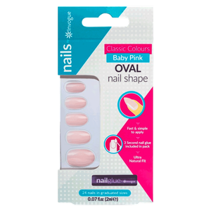 Invogue Acrylic French Oval Nails - Baby Pink
