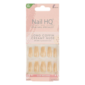 Nail HQ Long Coffin Nails - Creamy Nude