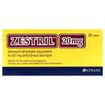 Zestril 20 mg Antihypertensive Tablets