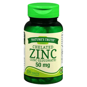 Nature's Chelated Zinc Gluconate 50 mg Tablets