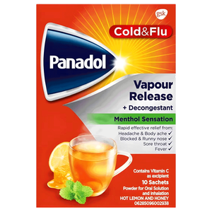 Panadol Honey & Lemon Vapour Release Cold & Flu Sachets