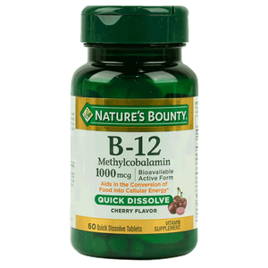Nature's Bounty Cherry Vitamin B12 1000mcg Tablets