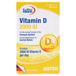 أقراص فيتامين د3 من يورو فيتال - 2000 وحدة دولية 