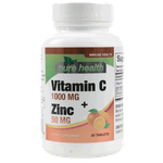 أقراص فيتامين ج والزنك من بيور هيلث