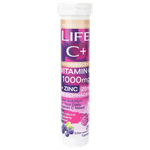 Protem Pharma Life C+ Blueberry Vitamin C & Zinc Effervescent Tablets