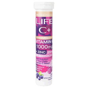 Protem Pharma Life C+ Blueberry Vitamin C & Zinc Effervescent Tablets