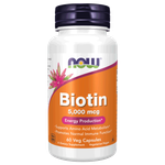 Now Biotin Capsules - 5000mcg 
