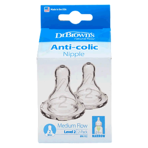 Dr. Brown's Natural Flow Silicone Nipples - (3 Months)