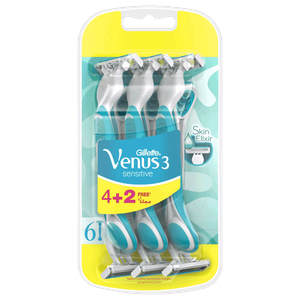 شفرات حلاقة فينوس 3 للبشرة الحساسة للنساء من جيليت