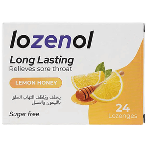 أقراص استحلاب لتخفيف التهاب الحلق بنكهة العسل والليمون من لوزينول