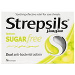 أقراص استحلاب خالية من السكر لعلاج التهاب الحلق بنكهة الليمون من ستريبسلز