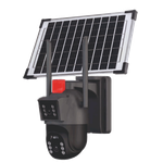 Chinatown Solar 4G Wireless Outdoor Security Camera with 6MP Dual Lens & PTZ - Black