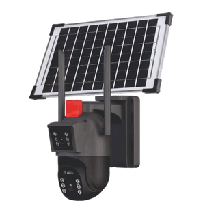 Chinatown Solar 4G Wireless Outdoor Security Camera with 6MP Dual Lens & PTZ - Black