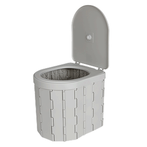 Chinatown Portable Foldable Toilet Bucket & Trash Can - Grey