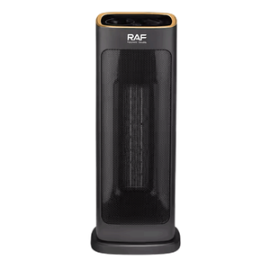 RAF Ceramic Fan Heater with Adjustable Thermostat & Oscillation - Black