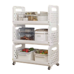Chinatown Multi-Layer Movable Multipurpose Storage Rack with Wheels - 3 Layer