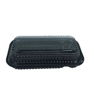 Chinatown 4 Compartment Disposable Plastic Food Container with Lid - 23 x 13 x 5.5 cm