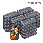Chinatown 4 Compartment Disposable Plastic Food Container with Lid - 23 x 13 x 5.5 cm