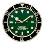 Chinatown Elegant Luxury Decoraive Wall Clock with Stainless Steel Frame - Green & Gold