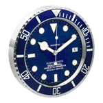 Chinatown Elegant Luxury Decoraive Wall Clock with Stainless Steel Frame - Blue