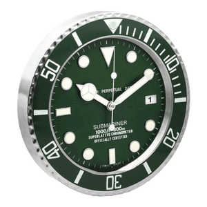 ساعة حائط فاخرة بإطار من الستانلس ستيل من تشاينا جاردن - أخضر