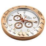 Chinatown Elegant Luxury Decoraive Wall Clock with Stainless Steel Frame - Rosegold & White