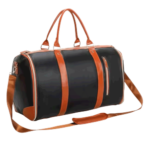 Chinatown 2 in 1 Leather Travel Bag & Hanger with Shoe Compartment - Black