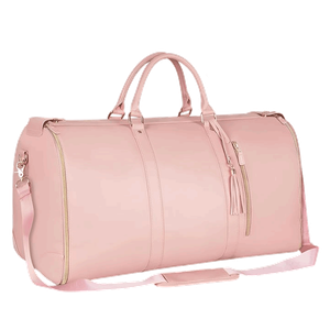 Chinatown 2 in 1 Leather Travel Bag & Hanger with Shoe Compartment - Pink
