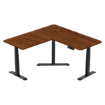 Gamvity L Shape Standing Ergonomic 3 Legs Electric Height Adjustable Desk - Walnut