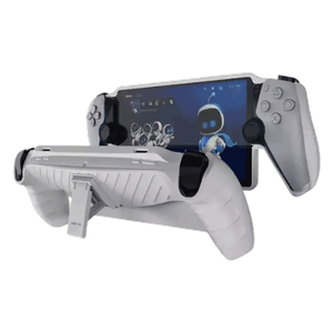 غطاء حماية بولي يوريثين حراري مخطط مع حامل بلايستيشن - أبيض