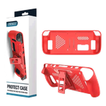 غطاء حماية مانع للانزلاق مع حامل لجهاز ستيم ديك – أحمر