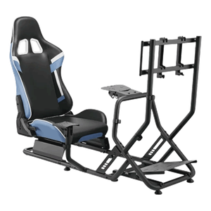 مقعد للسباقات مع حامل شاشة من قيم سيت – أسود/أزرق