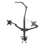 حامل شاشة مزدوج مع مصباح 