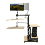 Ingren Right Rudder Floating Table – Wood/ White