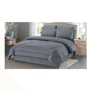 Cannon Twin Stripe Hotel Line Comforter Set - Grey
