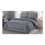 Cannon Queen Stripe Hotel Line Comforter Set - Grey