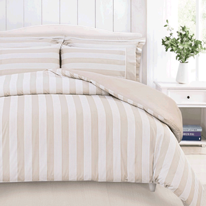 Cannon King Stripe Comforter Set - Beige