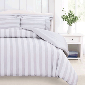 Cannon Queen Stripe Comforter Set - Grey