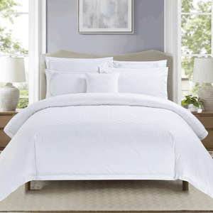 Cannon King Jacquard Cotton Duvet Cover Set - White