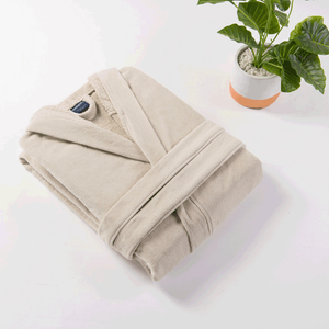 Cannon Large Solid Maxi Bathrobe with Hood - Beige